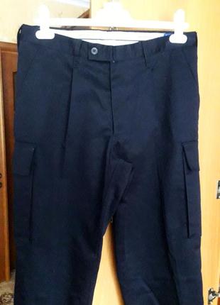 Темносиние карго w33 l32 брюки  мужские спецодежда  униформа