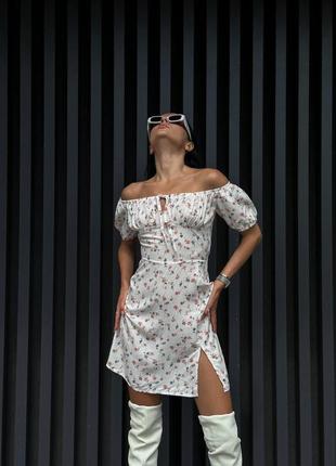 Женское летнее платье цветочный принт ткань штапель7 фото