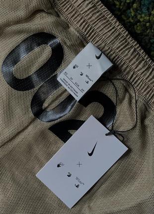 Шорты nike x off-white 002 woven shorts beige (new) | original8 фото