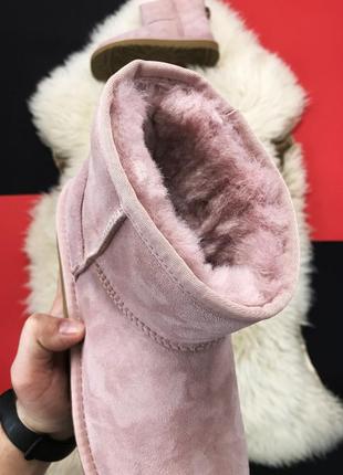 ❄️зимові жіночі уггі❄️ugg classic 2 mini pink. рожеві замшеві угі/чоботи7 фото