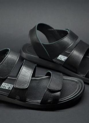 Мужские кожаные сандалии черные rondo 7132 фото