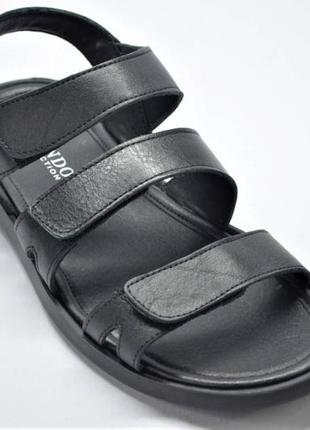 Мужские кожаные сандалии черные rondo 7135 фото