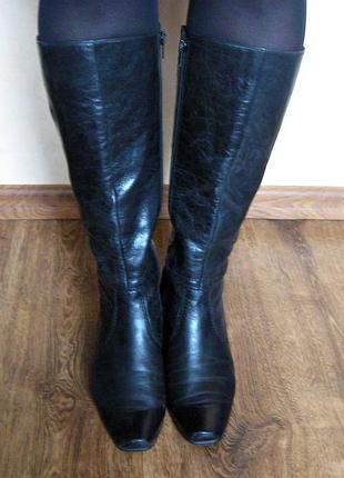 Сапоги, сапожки, натуральная кожа, кожаные, черные, gabor