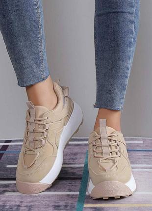Женские кроссовки fashion margaret 4001 36 размер 23,5 см бежевый