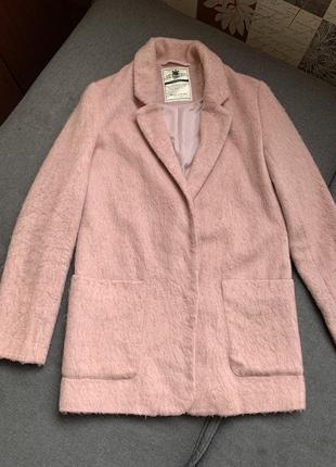 Пальто пудрового цвета, розовое пальто.7 фото