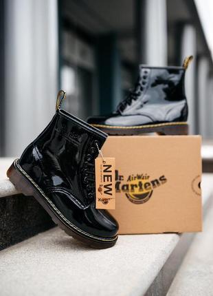 💞женские осенние ботинки💞dr. martens patent. демисезон чёрные, лаковые, кожаные, весенние