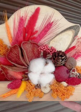 Настенный декор, панно, ключница, сухоцветы