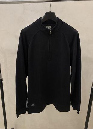 Кофта adidas чоловіча чорна спортивна светр на замок1 фото