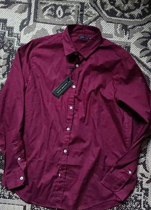 Брендовая фирменная английская легкая хлопковая рубашка рубашка process black,оригинал,новая с бирками, размер м.