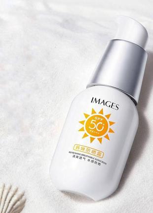 Сонцезахисний крем для обличчя images refreshing breathable sunscreen spf 50+ pa+++, з вітаміном е, 35 мл2 фото