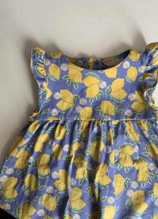 Платье сарафан летнее с лимончиками на 2-3 года4 фото
