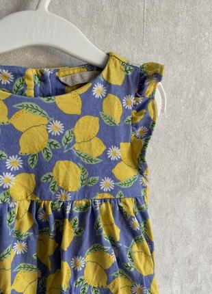 Платье сарафан летнее с лимончиками на 2-3 года8 фото
