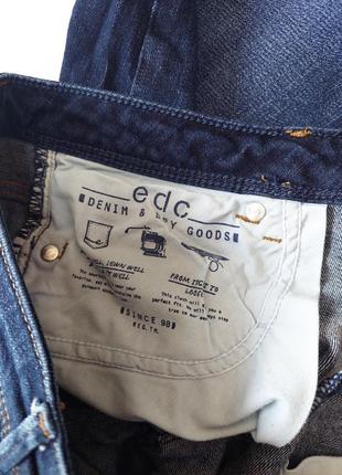 Женские прямые синие джинсы с серней посадкой от бренда edc3 фото