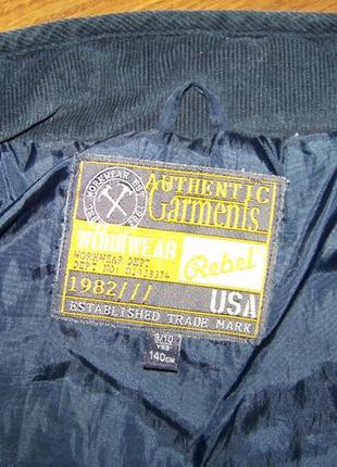 Темно-синяя демисезонная куртка-пиджак rebel 8-10 лет 140 см5 фото