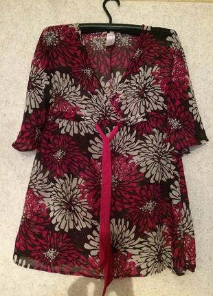 Туника с принтом хризантемы