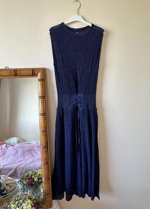 Длинное синее платье макси с блестками reserved2 фото