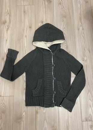Теплая вязаная кофта zara 3
