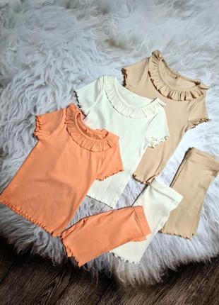 Костюм двієчка, футболка+велосипедки, костюм в рубчик