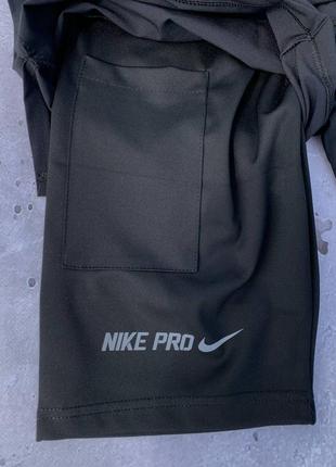 Чёрные спортивные шорты nike pro для спорта чорні спортивні шорти nike pro для занять спортом найк2 фото