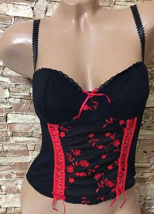 Корсет-бюстгальтер на тонком поролоне на косточках р.80в