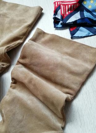 🍁бежевые замшевые сапоги 🍁 винтажные сапоги с острым носком🍁испания3 фото