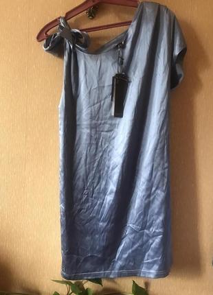 Сукня ошатна сіро-блакитна натуральний шовк superrash chloe