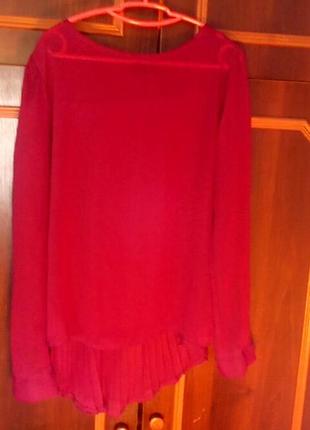 Блуза бордо зад гофре