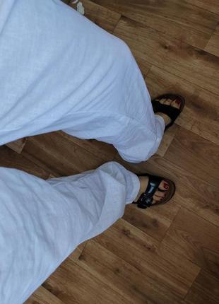 Белые льняные брюки1 фото