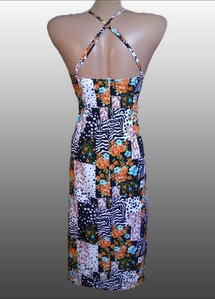 Идеальный летний сарафан shein/летнее миди платье с разрезом/принт цветы/пэчворк4 фото