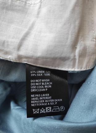 Haider ackermann дизайнерські укорочені льняно-шовкові штани натуральні чіноси з бічною білою смужкою7 фото