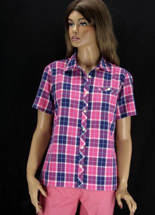 Класна сорочка в клітинку "schoffel" з коротким рукавом. розмір eur40 (s/m).