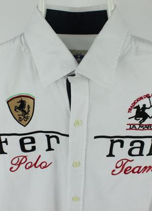 Шикарна сорочка la martina buenos aires & ferrari polo team white shirt2 фото