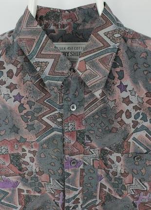 Ультралегкая винтажная рубашка gatsby international cotton/silk multicolor shirt2 фото