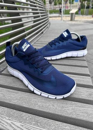 Лёгкие синие кроссовки nike free run сині літні кросівки nike free run в сіточку кросівки найк6 фото