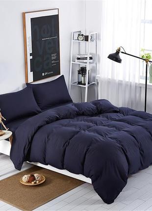 Постільна білизна на резинці синій ранфорс meriset
