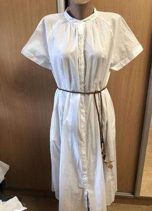 Натуральне тоненьке плаття-сорочка з кишенями