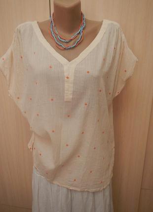 Легкая хлопковая блуза с вышивкой ellen amber p.l 100% хлопок