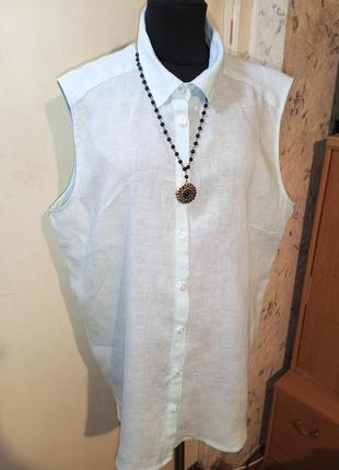 Льняная-100% лён,лаконичная блузка,бохо,большого размера,hampton republic kappahi2 фото