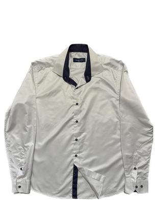 Сорочка arbiatti білого кольору комір фіолетовий в червону крапку