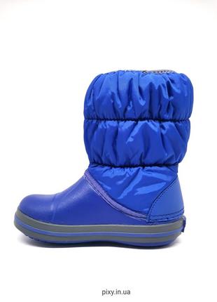 Зимові дитячі чоботи крокс crocs winter puff boot kids blue/light grey (14613) дутики5 фото