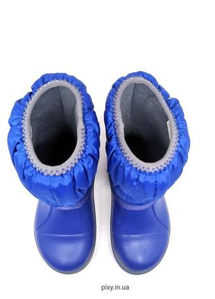 Зимові дитячі чоботи крокс crocs winter puff boot kids blue/light grey (14613) дутики3 фото
