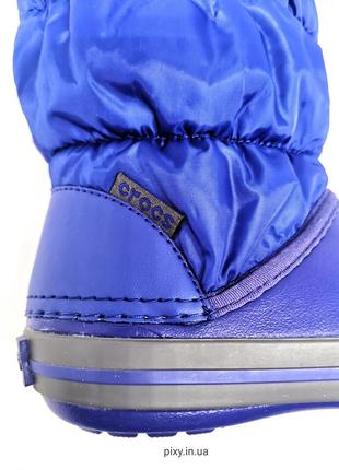 Зимові дитячі чоботи крокс crocs winter puff boot kids blue/light grey (14613) дутики9 фото