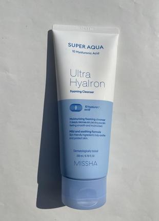 Пінка для вмивання missha super aqua ultra hyalron cleansing foam1 фото