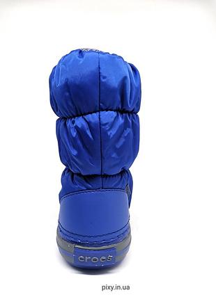 Зимние детские сапоги крокс crocs winter puff boot kids blue/light grey (14613)
