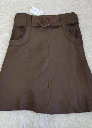 Изысканная льняная юбка юбка cache cache, р.40(m/l)