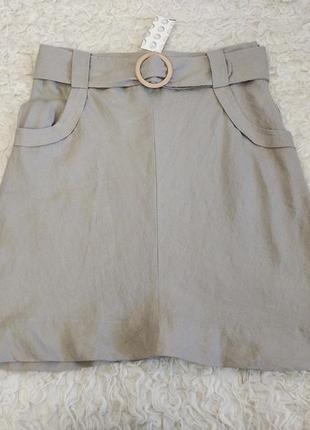 Изысканная льняная юбка юбка cache cache, р.42(l/xl)