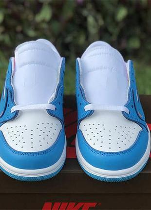 Кроссовки travis scott nike air jordan 1 low unc найк aj1  джорданы кожаные низкие10 фото