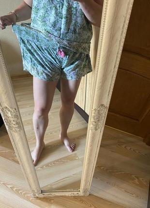 Шикарная тончайшая пижама шортики и майка 50-54 р3 фото