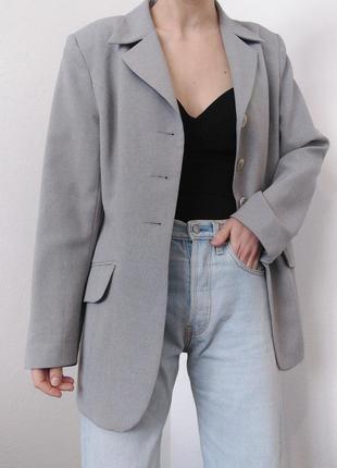 Винтажный пиджак льняной жакет винтаж пиджак серый блейзер лен пиджак серый жакет винтажный блейзер льняной винтаж блейзер3 фото