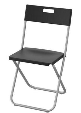 Стул складной ikea gunde (икеа гунде). черный и белый